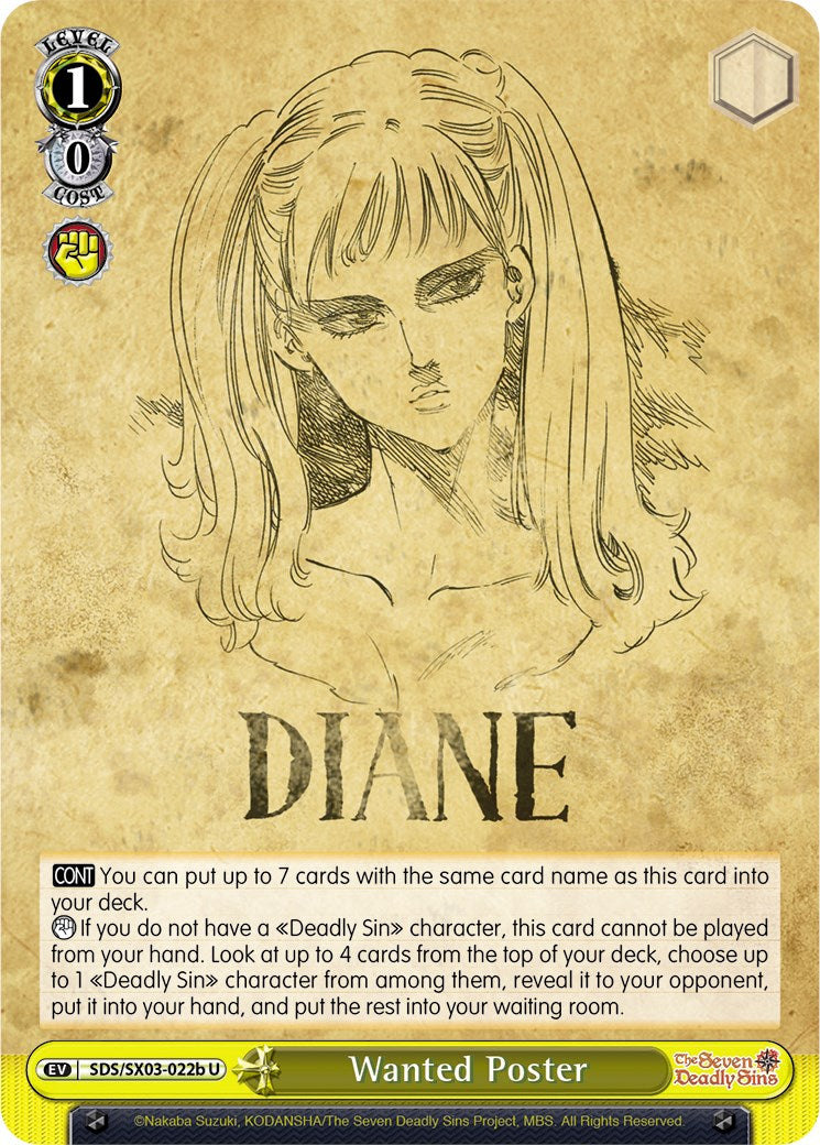 Wanted Poster (SDS/SX03-022b U) [The Seven Deadly Sins] | Cracking-Singles