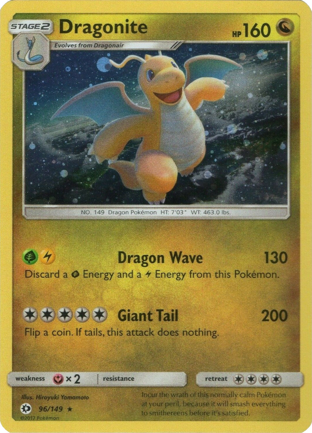Dragonite (96/149) (Cosmos Holo) [Sun & Moon: Base Set] | Cracking-Singles