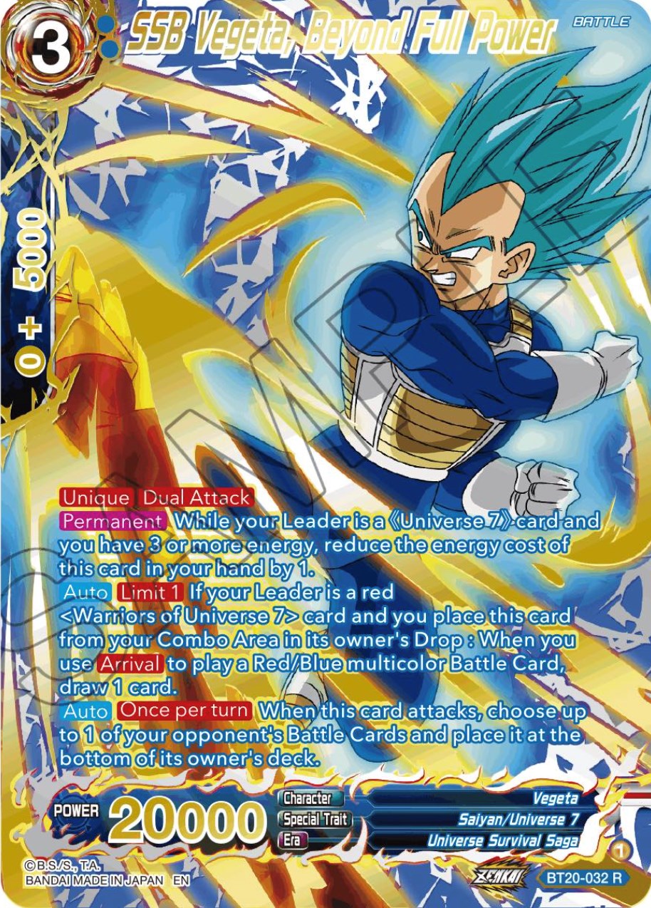 SSB Vegeta, Beyond Full Power (Gold-Stamped) (BT20-032) [Power Absorbed] | Cracking-Singles