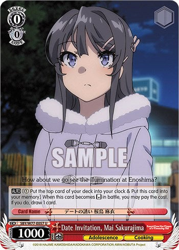 Date Invitation, Mai Sakurajima [Rascal Does Not Dream of a Dreaming Girl] | Cracking-Singles