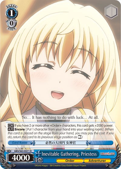 Inevitable Gathering, Priestess (GBS/S63-E071 R) [Goblin Slayer] | Cracking-Singles