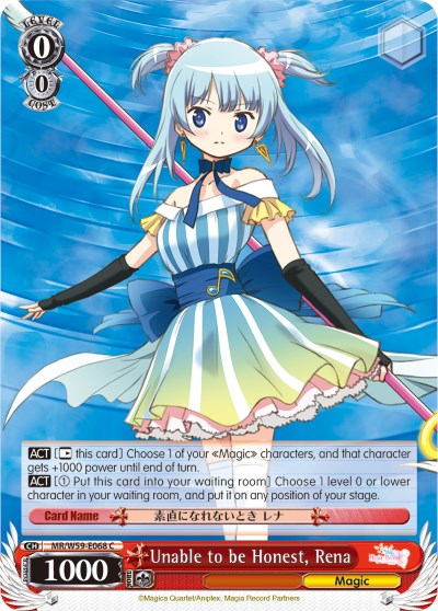 Unable to be Honest, Rena (MR/W59-E068 C) [Magia Record: Puella Magi Madoka Magica [Side Story] (Mobile)] | Cracking-Singles