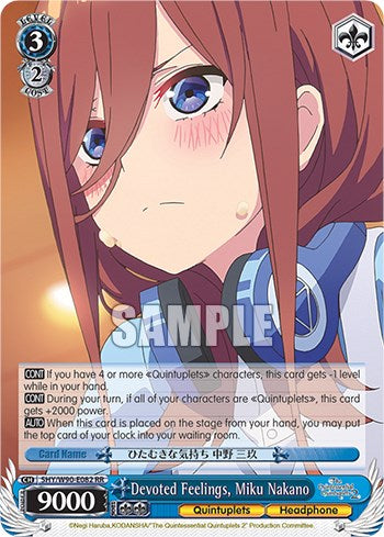 Devoted Feelings, Miku Nakano (5HY/W90-E082 RR) [The Quintessential Quintuplets 2] | Cracking-Singles