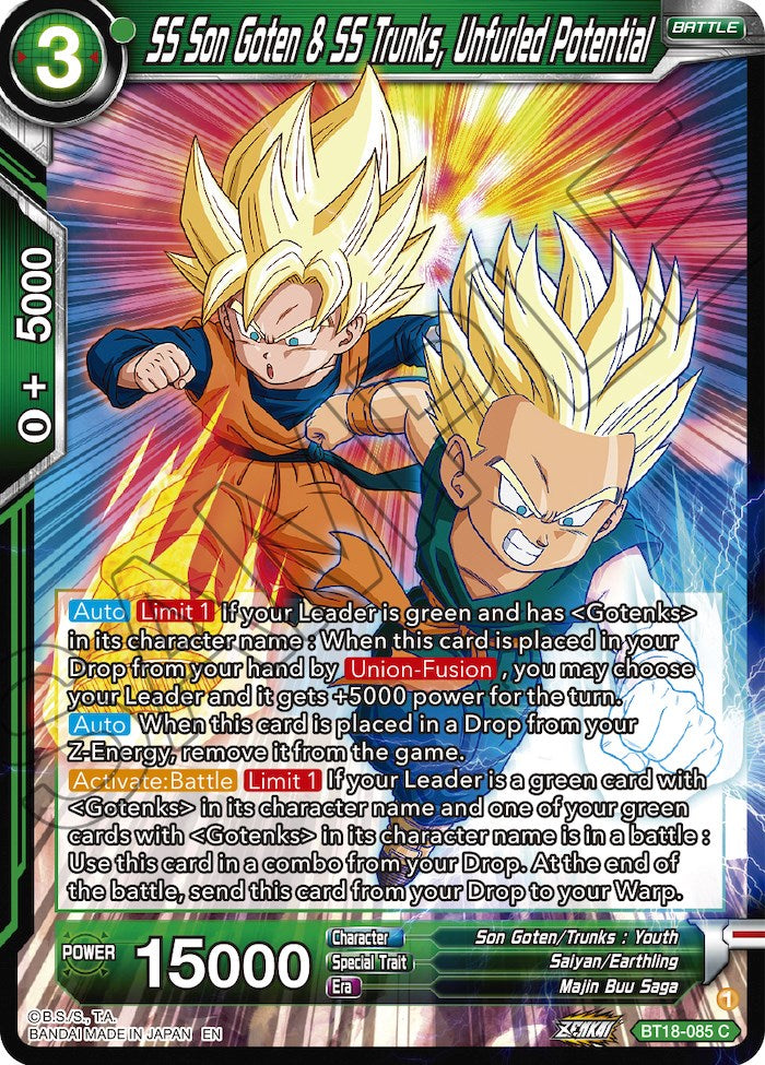 SS Son Goten & SS Trunks, Unfurled Potential (BT18-085) [Dawn of the Z-Legends] | Cracking-Singles