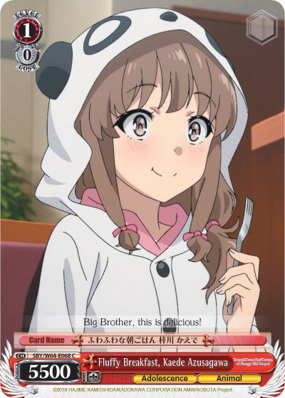 Fluffy Breakfast, Kaede Azusagawa (SBY/W64-E068 C) [Rascal Does Not Dream of Bunny Girl Senpai] | Cracking-Singles