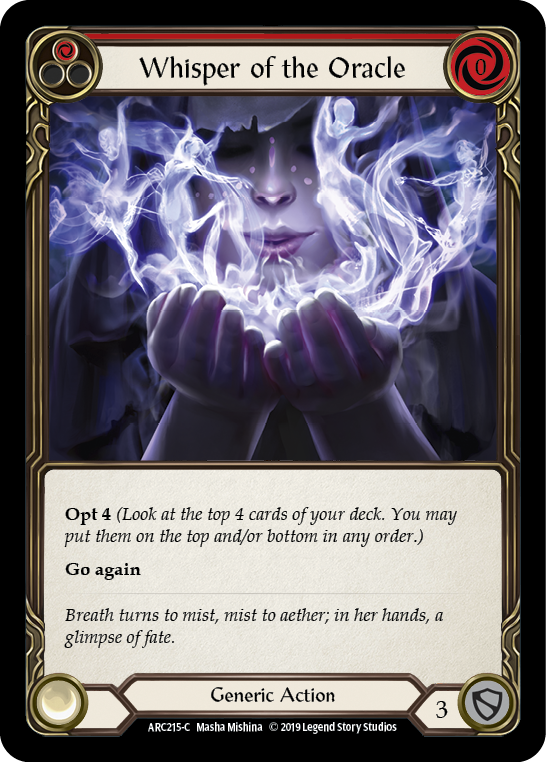 Whisper of the Oracle (Red) [ARC215-C] (Arcane Rising)  1st Edition Normal | Cracking-Singles