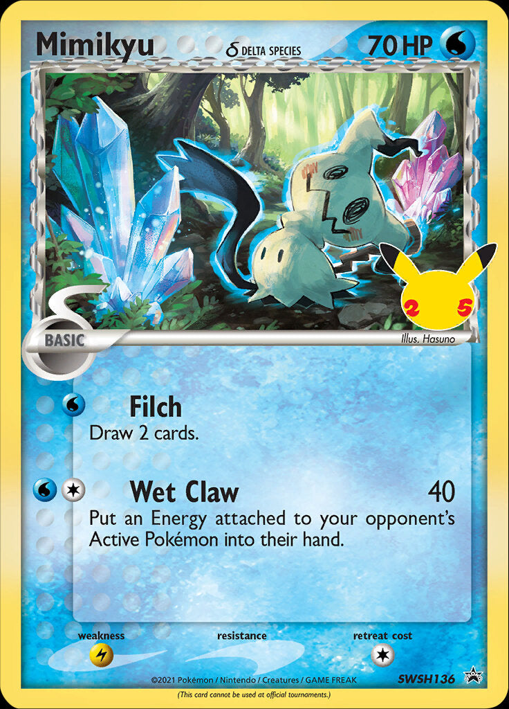 Mimikyu (SWSH136) (Delta Species) (Celebrations) [Sword & Shield: Black Star Promos] | Cracking-Singles