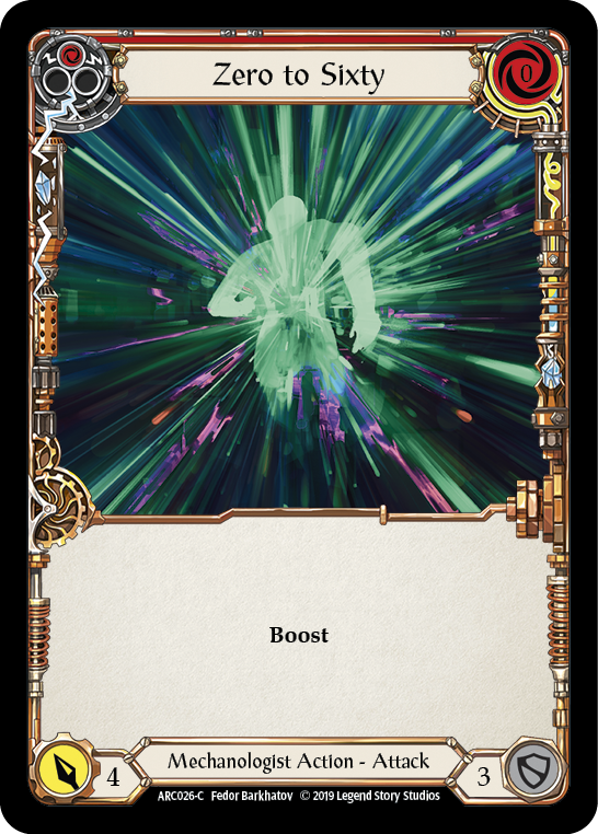 Zero to Sixty (Red) [ARC026-C] (Arcane Rising)  1st Edition Rainbow Foil | Cracking-Singles
