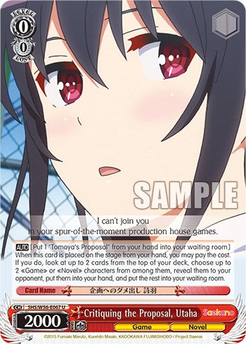 Critiquing the Proposal, Utaha [Saekano: How to Raise a Boring Girlfriend] | Cracking-Singles