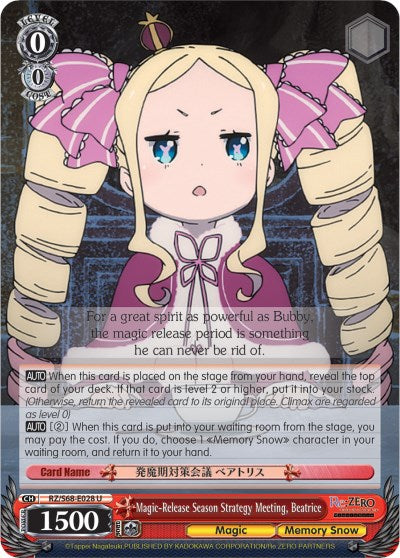Magic-Release Season Strategy Meeting, Beatrice (RZ/S68-E028 U) [Re:ZERO Memory Snow] | Cracking-Singles