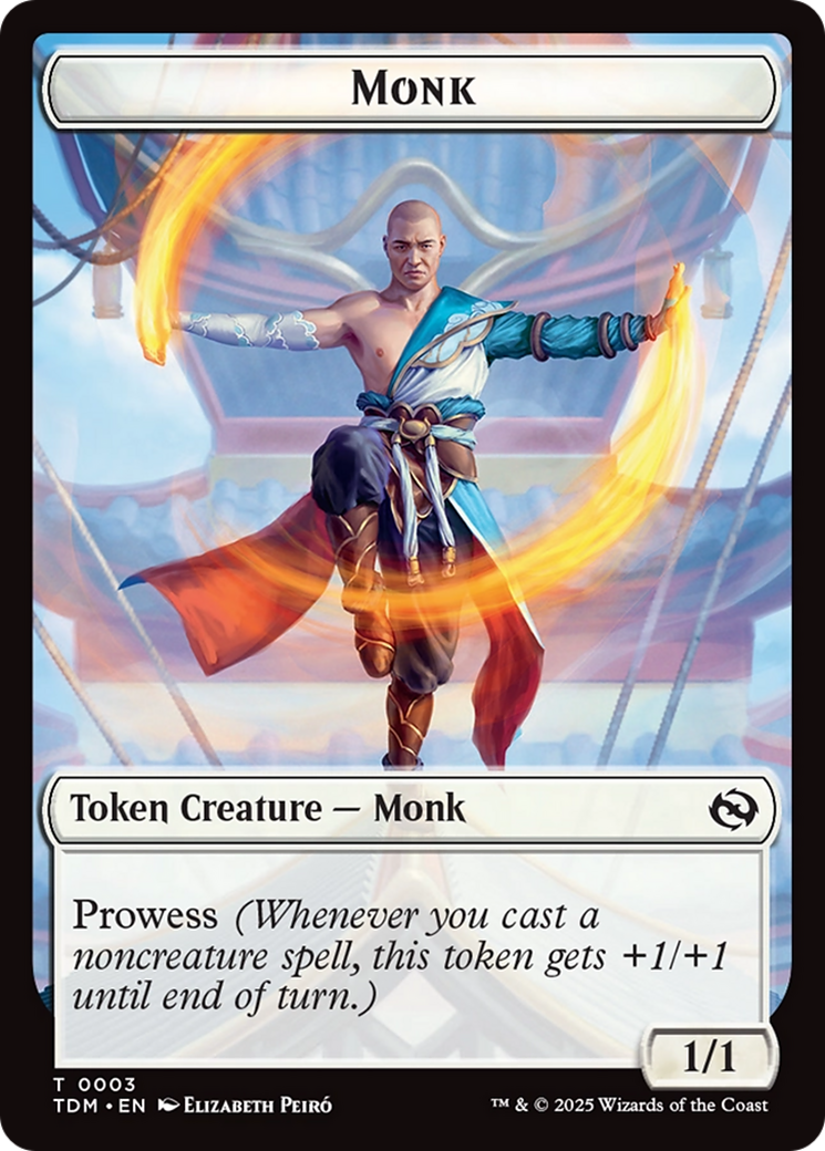 Bird // Monk Double-Sided Token [Tarkir: Dragonstorm Tokens] | Cracking-Singles