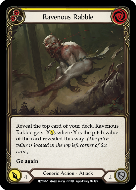 Ravenous Rabble (Yellow) [ARC192-C] (Arcane Rising)  1st Edition Normal | Cracking-Singles