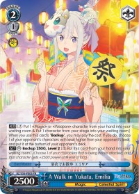 A Walk in Yukata, Emilia (RZ/S55-PE05 PR) (Promo) [Re:ZERO Vol.2] | Cracking-Singles