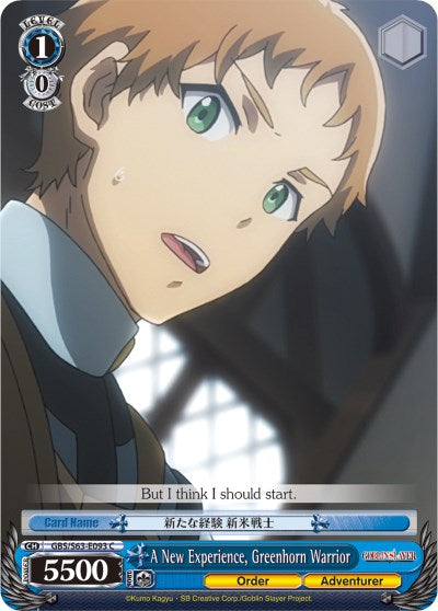 A New Experience, Greenhorn Warrior (GBS/S63-E093 C) [Goblin Slayer] | Cracking-Singles