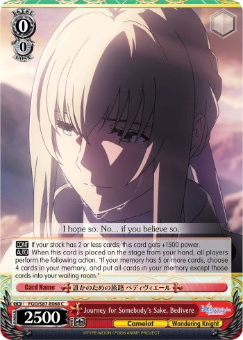 Journey for Somebody's Sake, Bedivere (FGO/S87-E068 C) [Fate/Grand Order THE MOVIE Divine Realm of the Round Table: Camelot] | Cracking-Singles