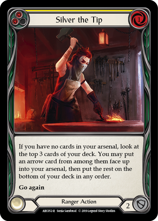 Silver the Tip (Yellow) [ARC052-R] (Arcane Rising)  1st Edition Rainbow Foil | Cracking-Singles