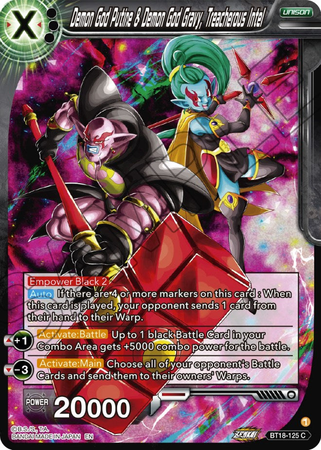 Demon God Putine & Demon God Gravy, Treacherous Intel (BT18-125) [Dawn of the Z-Legends] | Cracking-Singles