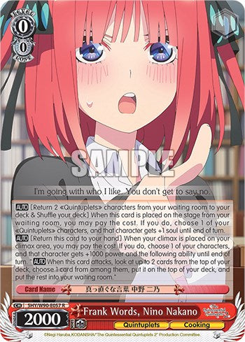 Frank Words, Nino Nakano (5HY/W90-E057 R) [The Quintessential Quintuplets 2] | Cracking-Singles