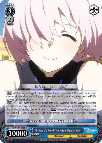 The Way of a Round Table Knight, Mash Kyrielight (FGO/S87-E086 R) [Fate/Grand Order THE MOVIE Divine Realm of the Round Table: Camelot] | Cracking-Singles