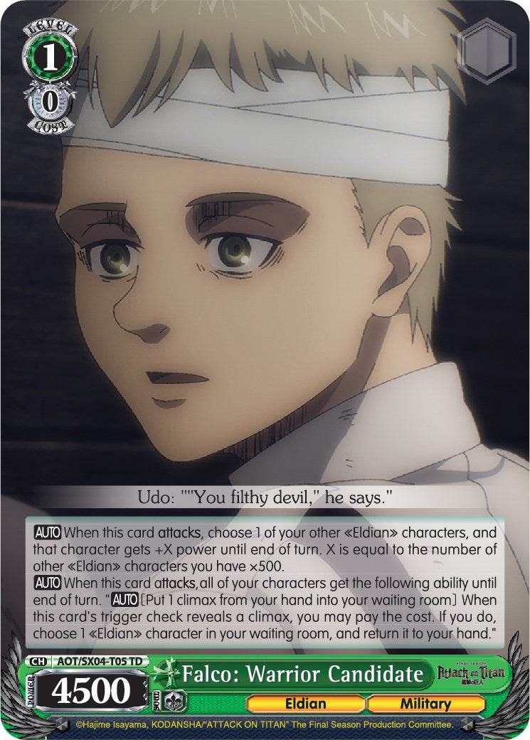 Falco: Warrior Candidate [Attack On Titan: Final Season] | Cracking-Singles