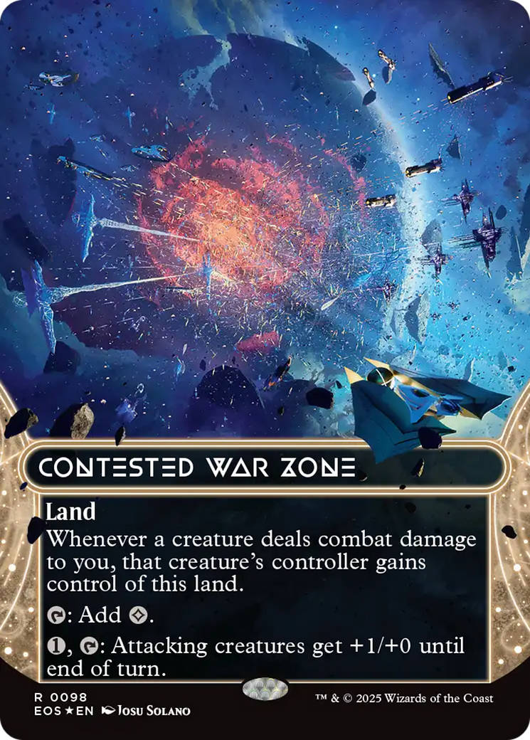 Contested War Zone (0098) (Borderless) (Galaxy Foil) [Edge of Eternities: Stellar Sights] | Cracking-Singles