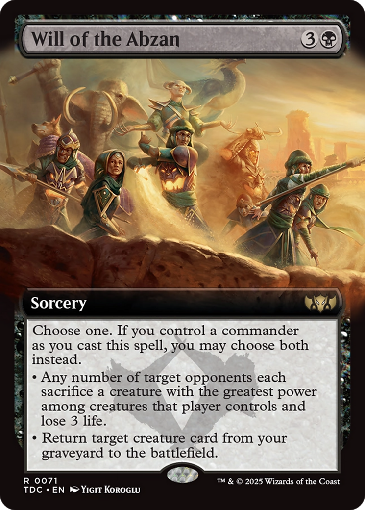 Will of the Abzan (Extended Art) [Tarkir: Dragonstorm Commander] | Cracking-Singles