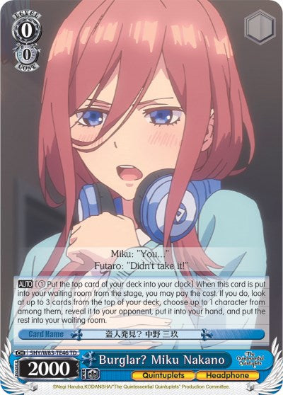 Burglar? Miku Nakano (5HY/W83-TE46 TD) [The Quintessential Quintuplets] | Cracking-Singles