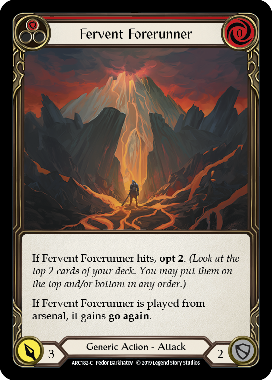 Fervent Forerunner (Red) [ARC182-C] (Arcane Rising)  1st Edition Normal | Cracking-Singles