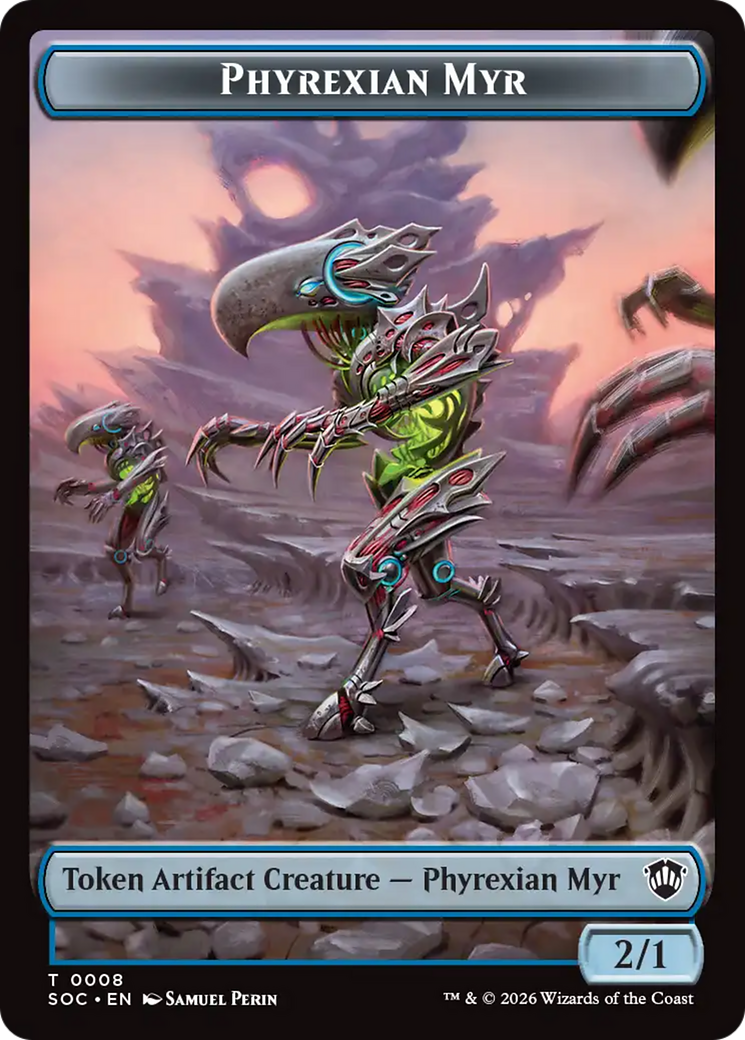 Elemental (0021) // Phyrexian Myr Double-Sided Token [Secrets of Strixhaven Commander Tokens] | Cracking-Singles
