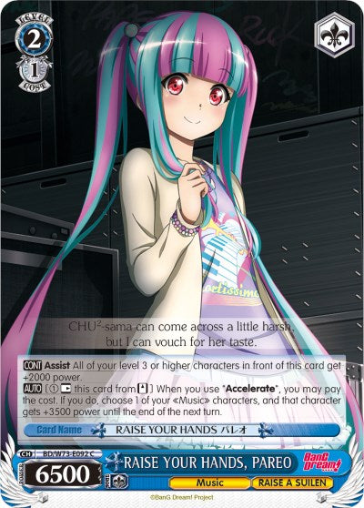 RAISE YOUR HANDS, PAREO (BD/W73-E092 C) [BanG Dream! Vol.2] | Cracking-Singles