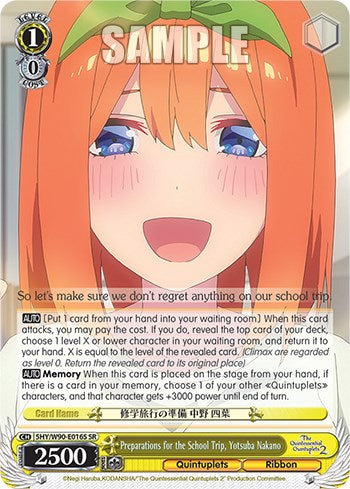 Preparations for the School Trip, Yotsuba Nakano (5HY/W90-E016S SR) [The Quintessential Quintuplets 2] | Cracking-Singles