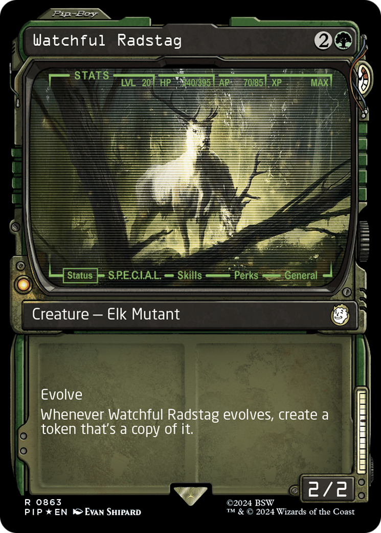 Watchful Radstag (Showcase) (Surge Foil) [Fallout] | Cracking-Singles