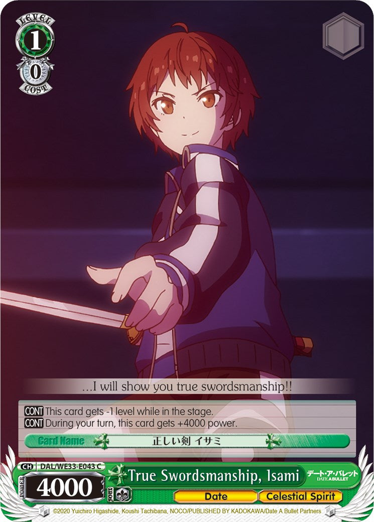 True Swordsmanship, Isami (DAL/WE33-E043 C) (Parallel Foil) [Date A Bullet] | Cracking-Singles