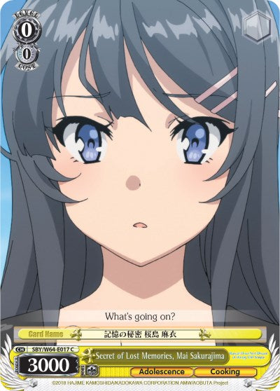 Secret of Lost Memories, Mai Sakurajima (SBY/W64-E017 C) [Rascal Does Not Dream of Bunny Girl Senpai] | Cracking-Singles