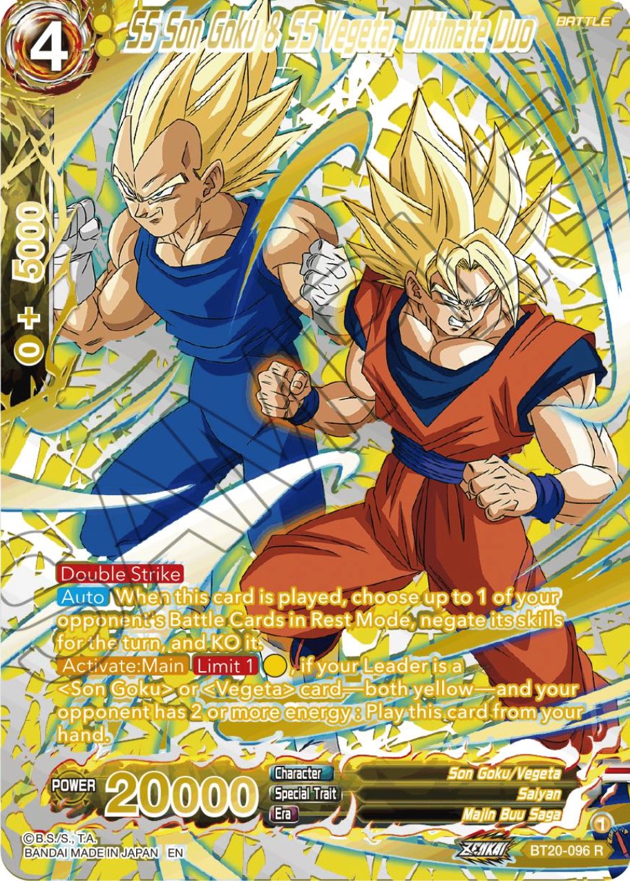 SS Son Goku & SS Vegeta, Ultimate Duo (Gold-Stamped) (BT20-096) [Power Absorbed] | Cracking-Singles