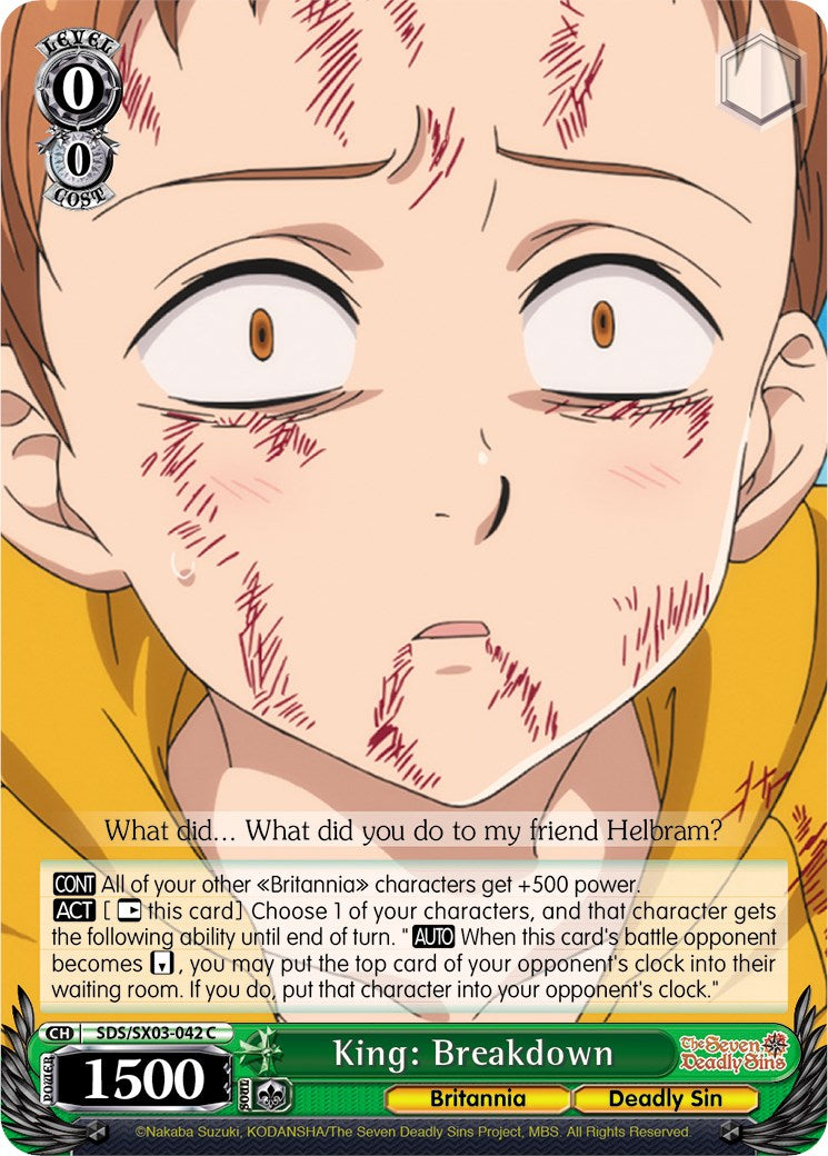 King: Breakdown (SDS/SX03-042 C) [The Seven Deadly Sins] | Cracking-Singles