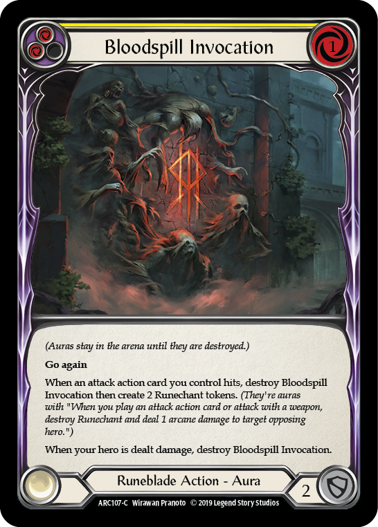 Bloodspill Invocation (Yellow) [ARC107-C] (Arcane Rising)  1st Edition Normal | Cracking-Singles