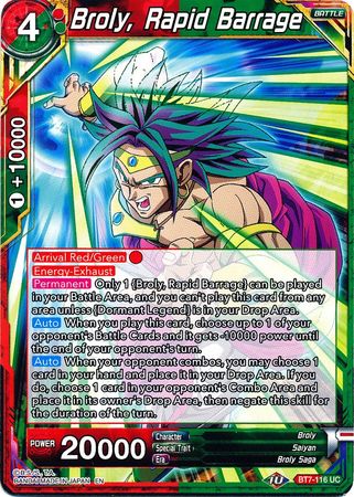 Broly, Rapid Barrage (BT7-116) [Assault of the Saiyans] | Cracking-Singles