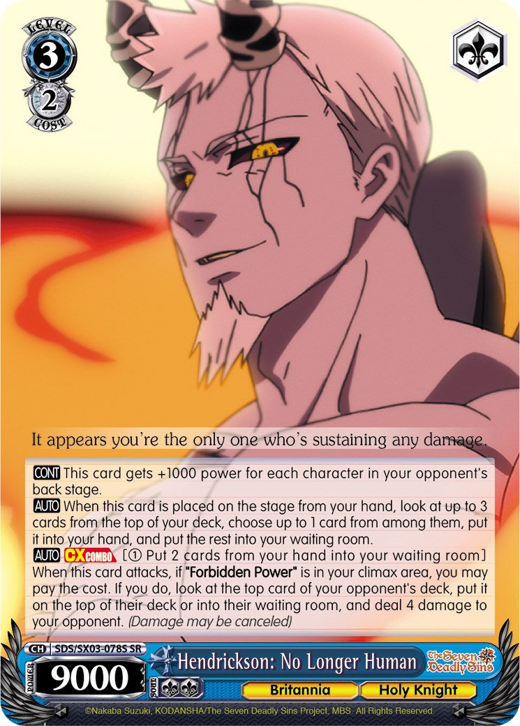 Hendrickson: No Longer Human (SDS/SX03-078S SR) [The Seven Deadly Sins] | Cracking-Singles