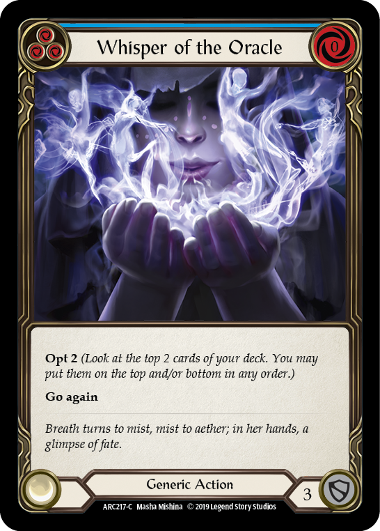 Whisper of the Oracle (Blue) [ARC217-C] (Arcane Rising)  1st Edition Normal | Cracking-Singles