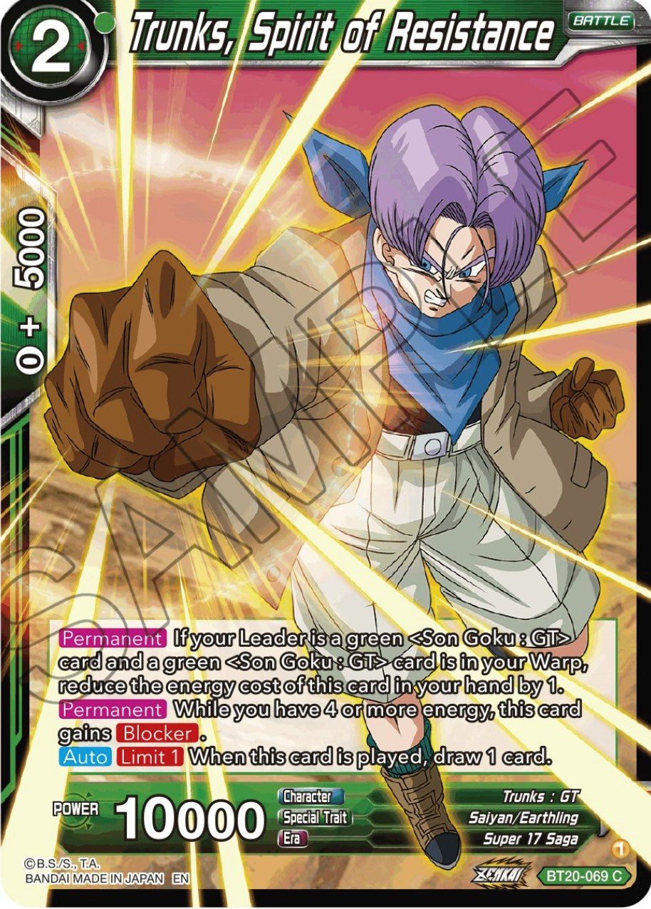 Trunks, Spirit of Resistance (BT20-069) [Power Absorbed] | Cracking-Singles