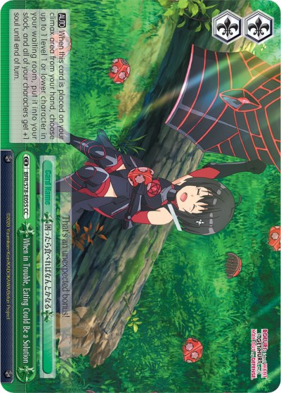 When in Trouble, Eating Could Be a Solution (BFR/S78-E055 CC) [BOFURI: I Don't Want to Get Hurt, so I'll Max Out My Defense] | Cracking-Singles