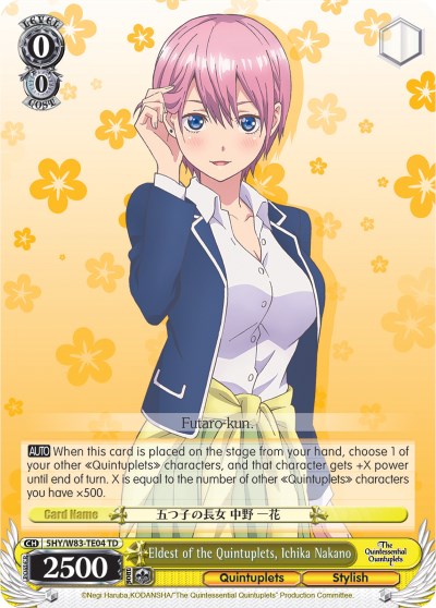 Eldest of the Quintuplets, Ichika Nakano (5HY/W83-TE04 TD) [The Quintessential Quintuplets] | Cracking-Singles