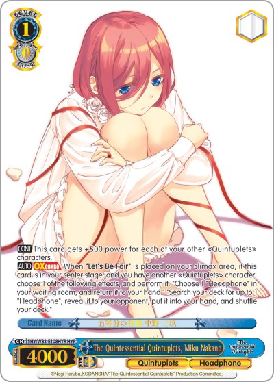 The Quintessential Quintuplets, Miku Nakano (5HY/W83-E108HYR HYR) [The Quintessential Quintuplets] | Cracking-Singles