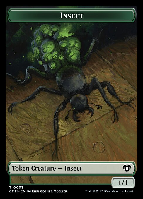 Spirit (0039) // Insect Double-Sided Token [Commander Masters Tokens] | Cracking-Singles