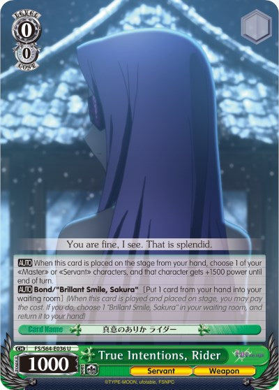 True Intentions, Rider (FS/S64-E036 U) [Fate/Stay Night [Heaven's Feel]] | Cracking-Singles