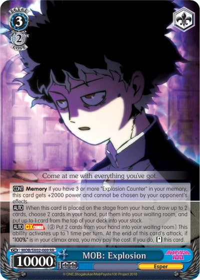 MOB: Explosion (MOB/SX02-069 RR) [Mob Psycho 100] | Cracking-Singles