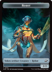 Robot // Emblem - Tezzeret, Cruel Captain Double-Sided Token [Edge of Eternities Tokens] | Cracking-Singles