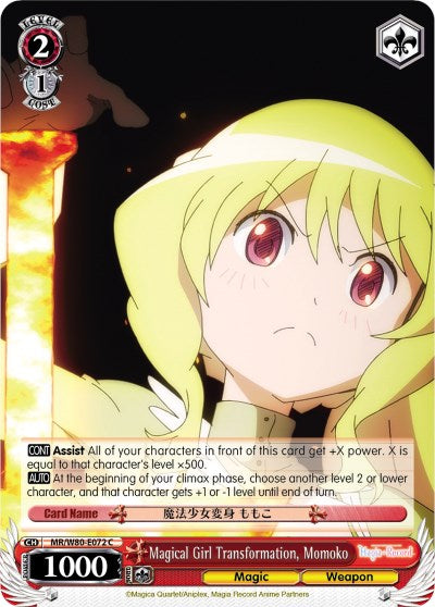 Magical Girl Transformation, Momoko (MR/W80-E072 C) [Magia Record: Puella Magi Madoka Magica [Side Story] (Anime)] | Cracking-Singles