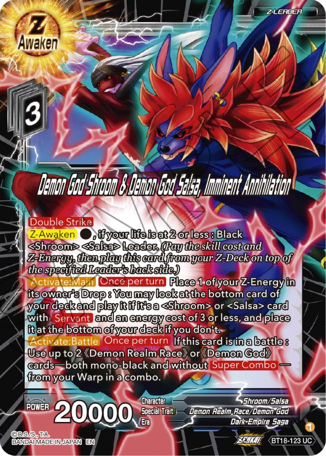 Demon God Shroom & Demon God Salsa, Imminent Annihilation (BT18-123) [Dawn of the Z-Legends] | Cracking-Singles